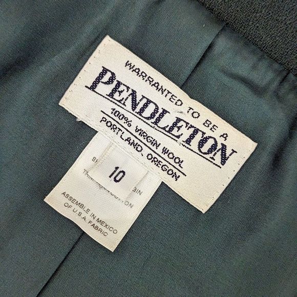 Pendleton Emerald Green Wool Blazer with Mandarin Collar and Velvet Trim | 10 - Picture 8 of 10